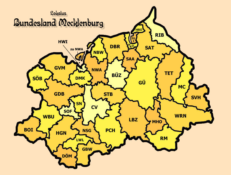 Karte Lokalus Bundesland Mecklenburg