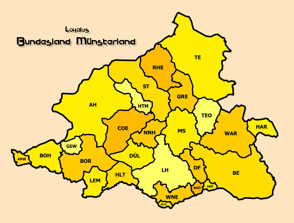 Karte Lokalus Bundesland Münsterland