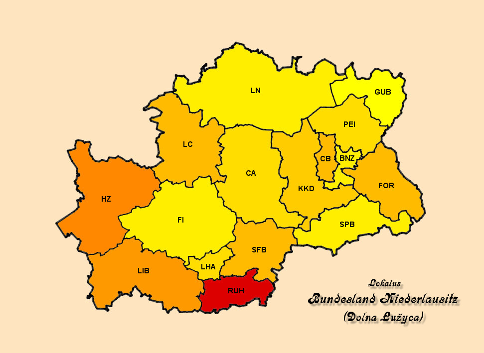 Karte Lokalus Bundesland Niederlausitz