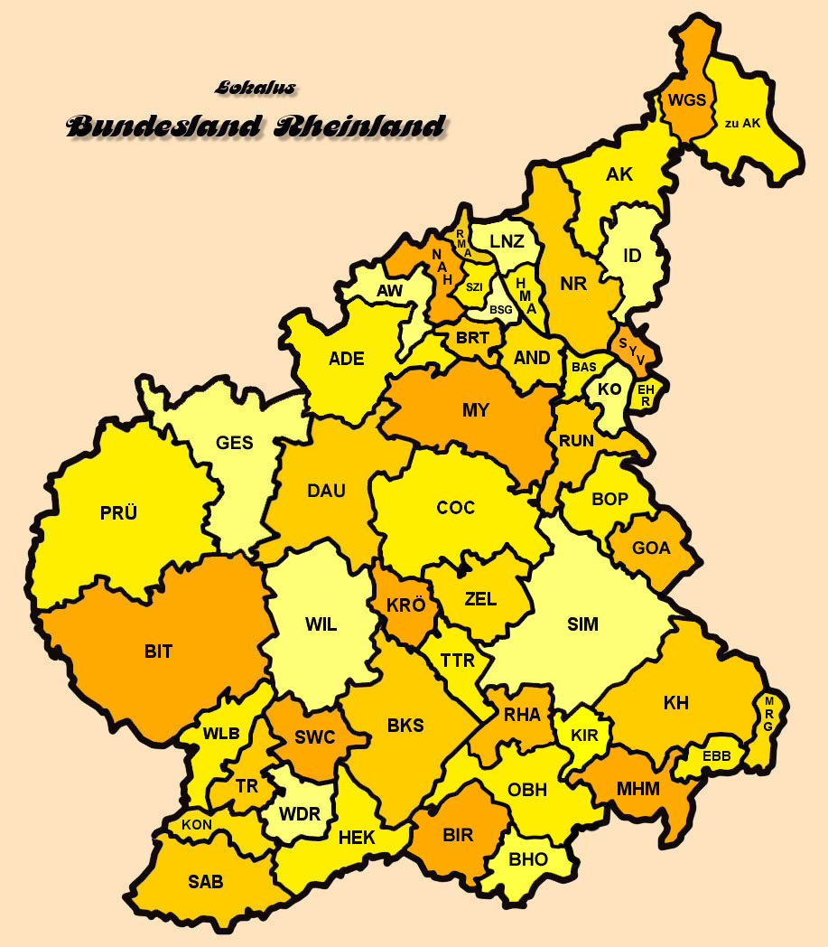 Karte Lokalus Bundesland Rheinland