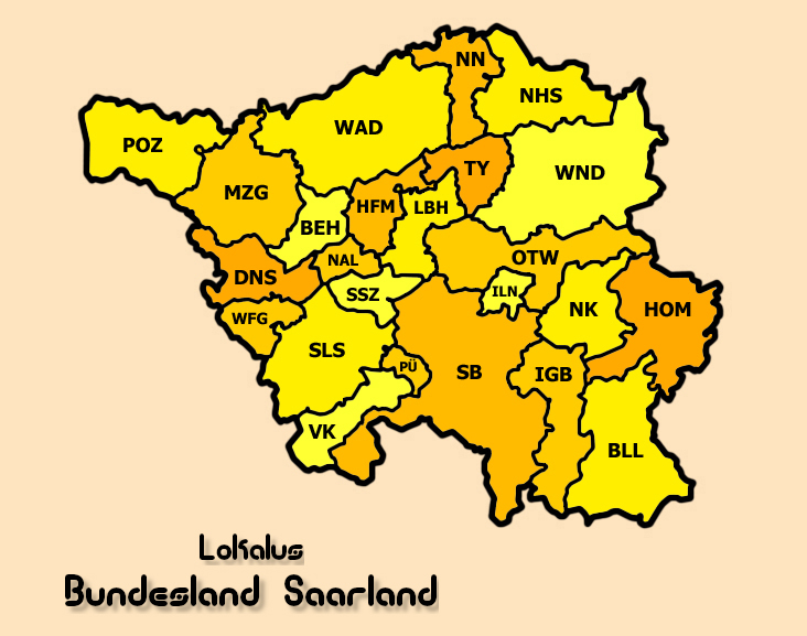 Karte Lokalus Bundesland Saarland