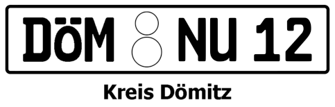 Aufkleber Nummernschild Kreis Dömitz